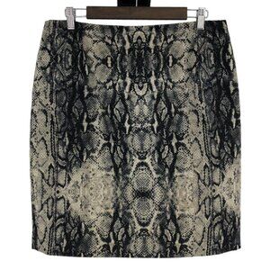 Elie Tahari Tan Snakeskin Print Mini Skirt ~L